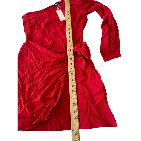 Yumi Kim Studio 54 Mini One Shoulder Draped Red Flirty Dress NWT S - Picture 7 of 9